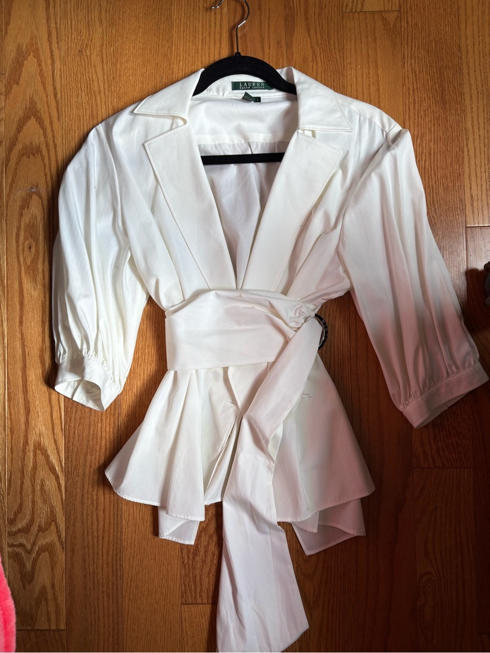 Lauren Ralph Lauren Cream Belted Jacket